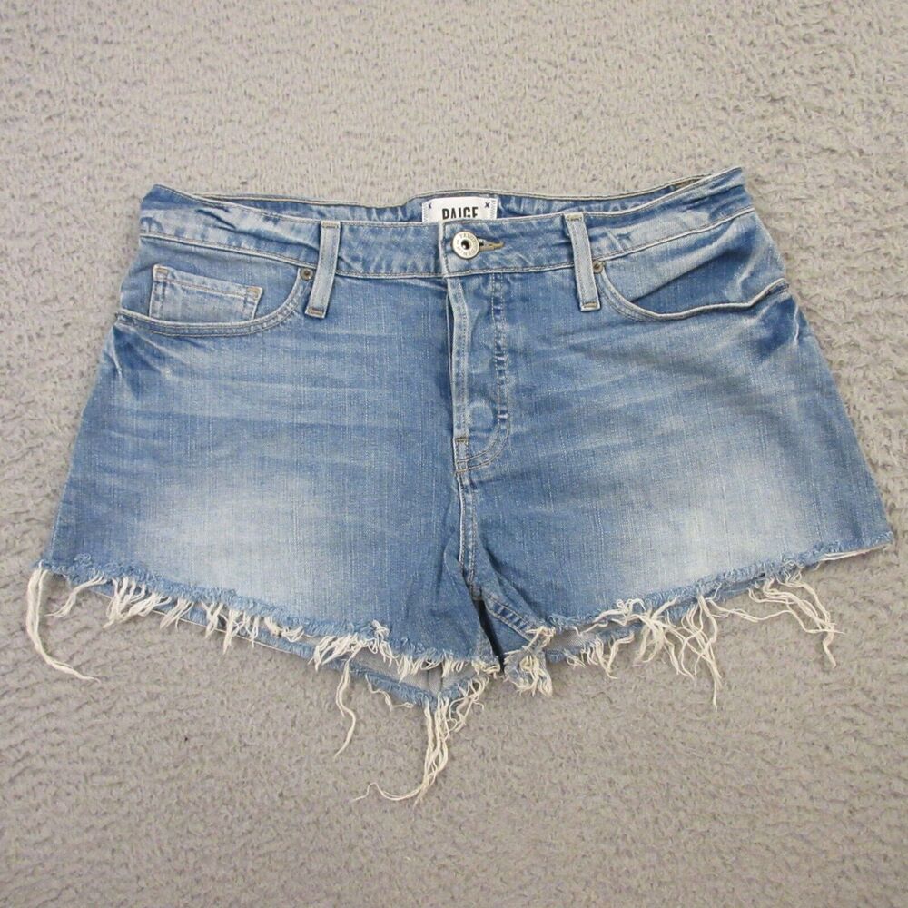 Paige Womens Emmit Jean Shorts size 29, tag says 28 Cut Off Button Fly Jorts